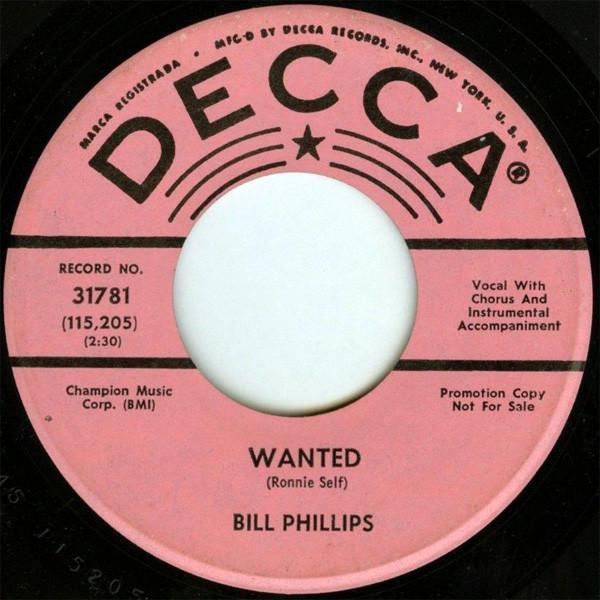 Bill Phillips  - I'd Be Better Off Without You / Wanted