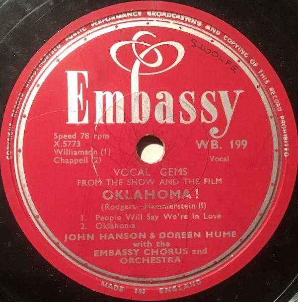 John Hanson , Doreen Hume, Embassy Chorus And Orchestra - Vocal Gems From The Show And The Film "Oklahoma!"