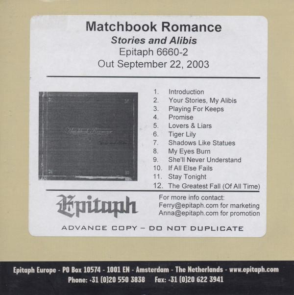 Matchbook Romance - Stories And Alibis