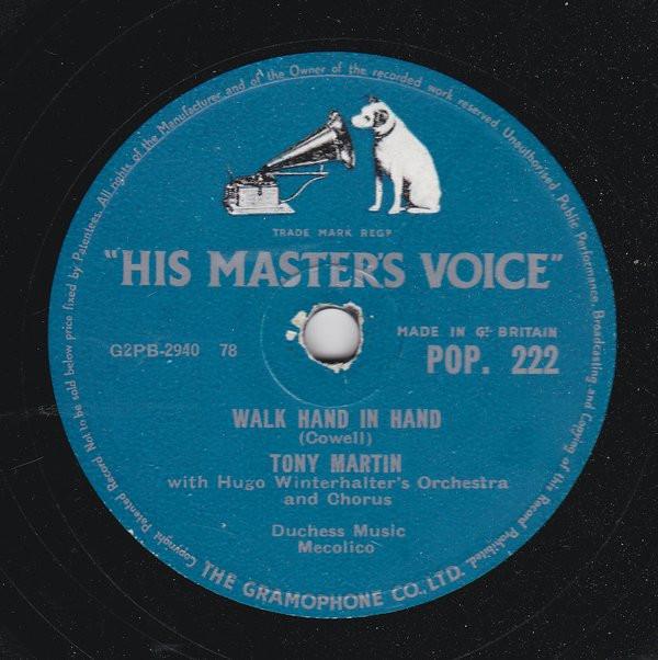Tony Martin , Hugo Winterhalter's Orchestra And Chorus - Walk Hand In Hand / Flamenco Love